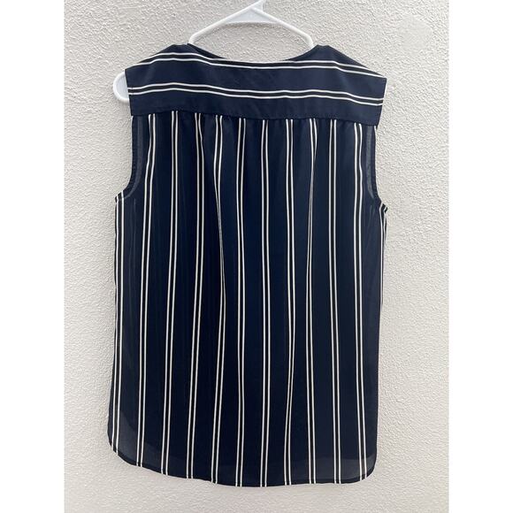 Womens J. Crew Tank Top Size 6 Blue with White Strips - Picture 8 of 12